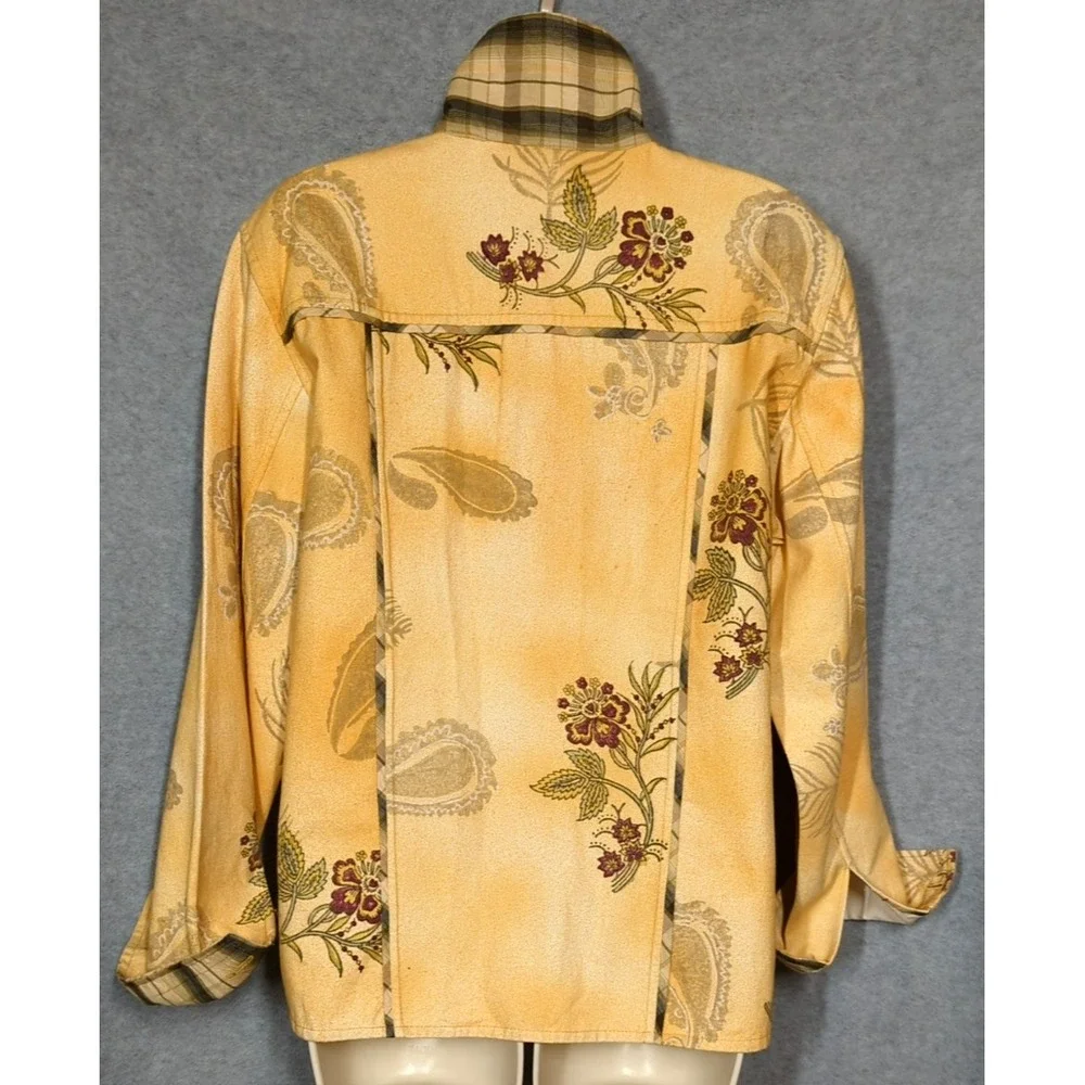 Vtg Flashback Jacket M Paisley Floral Plaid Embroidered Southwest Boho Festival
